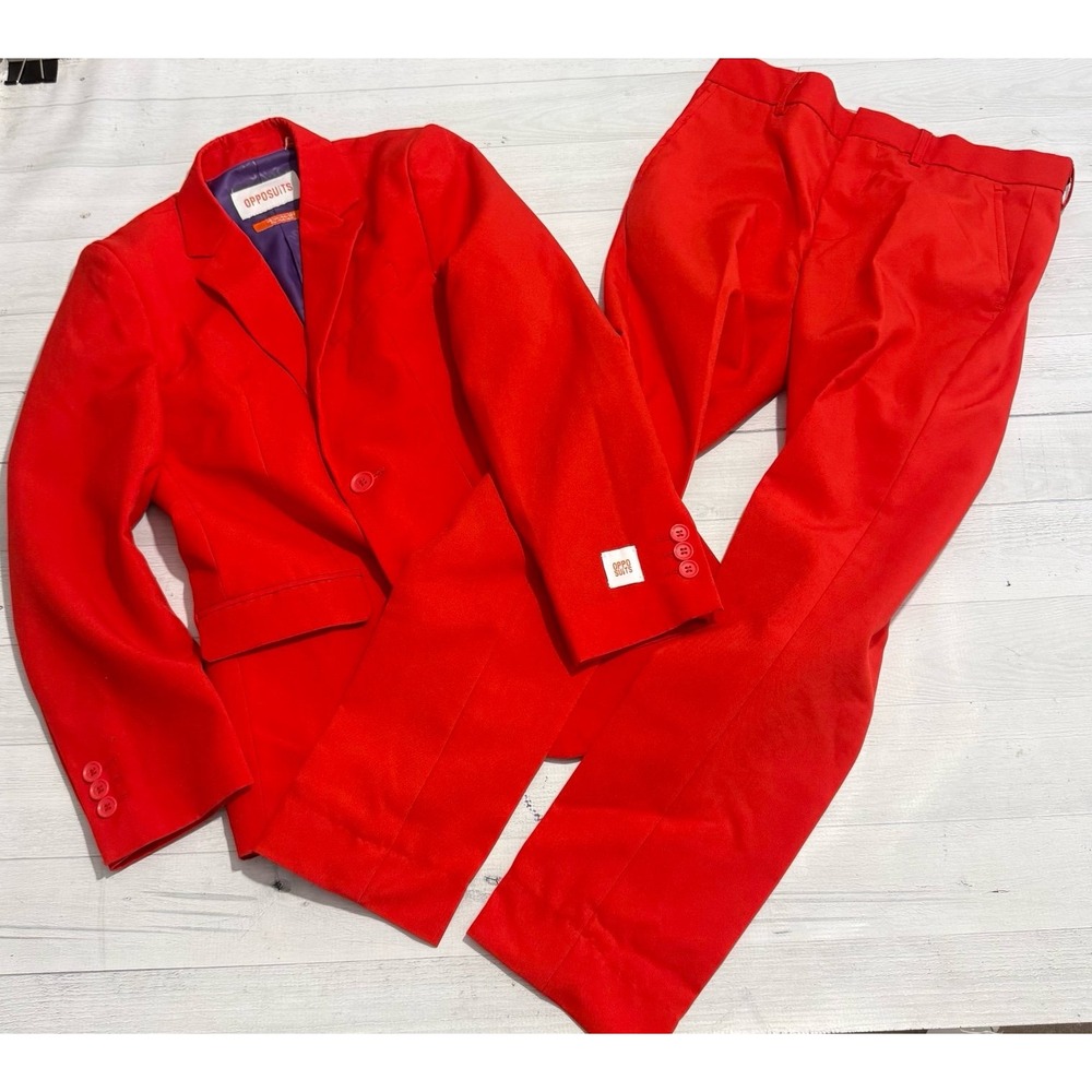 Opposuits kids red suit jacket and pants youth size 12